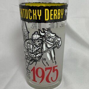 VNTG KENTUCKY DERBY 1975 CHURCHILL DOWNS COMMEMORATIVE GLASS - NEW